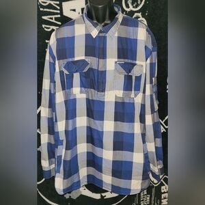 Ecko Unltd.-Blue/Black/White 1/4 Chest Zip Pullover Woven-Size 3XL